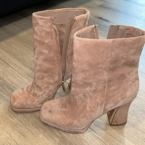 Sam Edelman Jaye square toe flare heel bootie - Picture 2 of 4